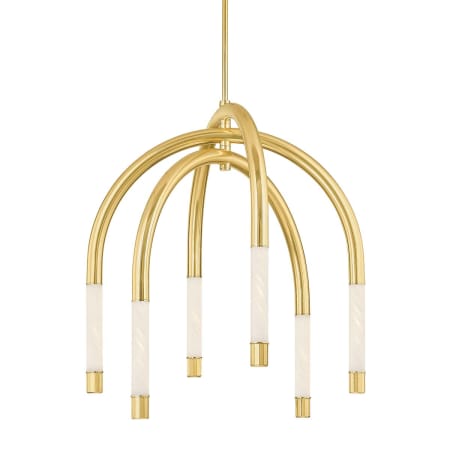 Corbett Lighting Zeme 34" Wide LED Abstract Chandelier Vintage Polished Brass