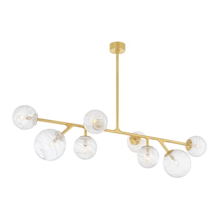 Corbett Lighting Glasgow 8 Light 22" Wide Linear Pendant Vintage Polished Brass