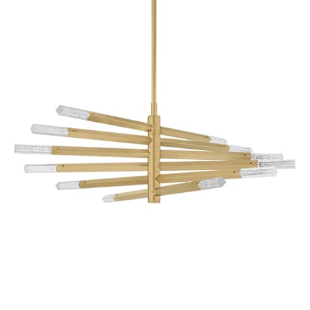 Corbett Lighting Strasbourg 42" Wide LED Abstract Chandelier with Optic Glass Shades Vintage Brass