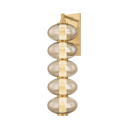 Corbett Lighting Toulouse 25" Tall LED Wall Sconce with Light Bronze Glass Shades Vintage Brass