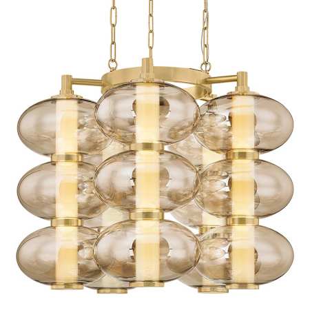 Corbett Lighting Toulouse 31" Wide LED Abstract Chandelier with Light Bronze Glass Shades Vintage Brass