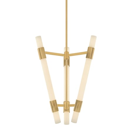 Corbett Lighting Krakow 22" Wide LED Pendant with Cloud Glass Shades Vintage Brass