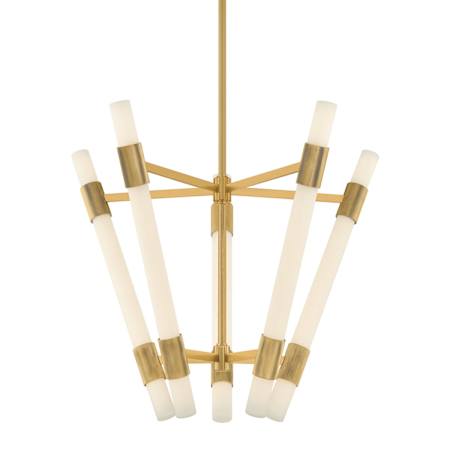 Corbett Lighting Krakow 32" Wide LED Chandelier with Cloud Glass Shades Vintage Brass