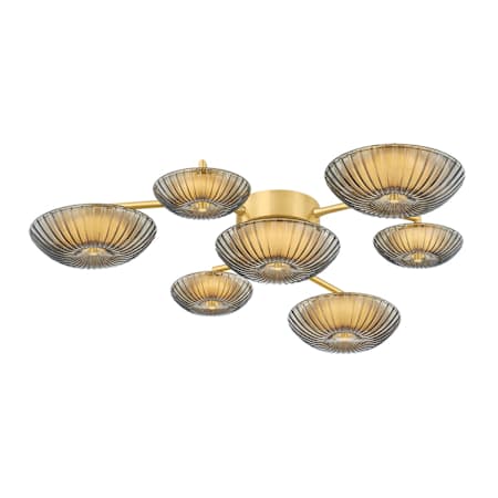 Corbett Lighting Birmingham 41" Wide LED Semi-Flush Ceiling Fixture with Piastra Glass Shades Vintage Polished Brass