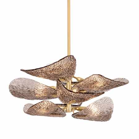 Corbett Lighting Cardiff 8 Light 28" Wide Abstract Chandelier Vintage Gold Leaf