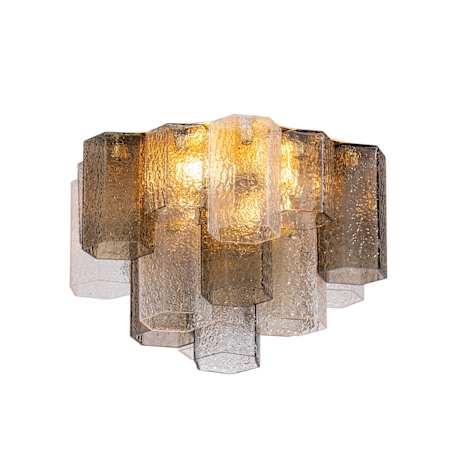 Corbett Lighting Helsinki 4 Light 19" Wide Flush Mount Waterfall Ceiling Fixture Vintage Gold Leaf