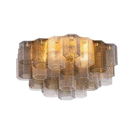 Corbett Lighting Helsinki 6 Light 26" Wide Flush Mount Waterfall Ceiling Fixture Vintage Gold Leaf