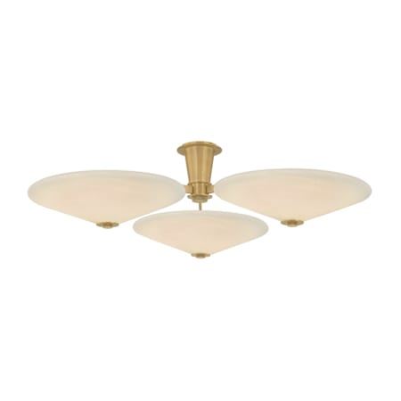 Corbett Lighting Cologne 45" Wide LED Semi-Flush Ceiling Fixture with Cloud Glass Shades Vintage Brass