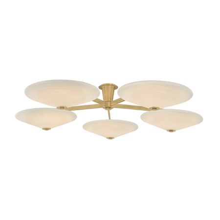 Corbett Lighting Cologne 60" Wide LED Semi-Flush Ceiling Fixture with Cloud Glass Shades Vintage Brass