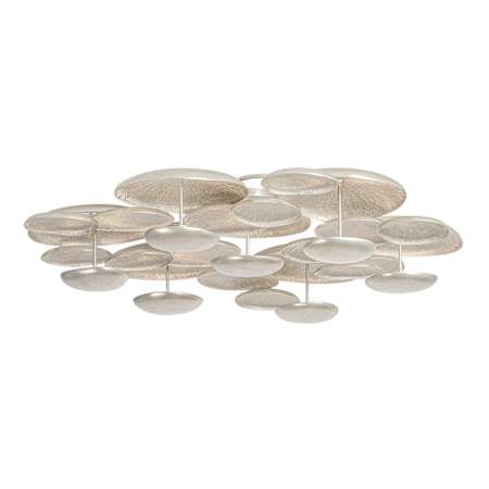 Corbett Lighting Fistral 59" Wide LED Semi-Flush Ceiling Fixture Textured Warm Silver Leaf