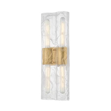 Corbett Lighting Bromo 4 Light 21" Tall Wall Sconce with Blonchino Glass Shade Vintage Brass
