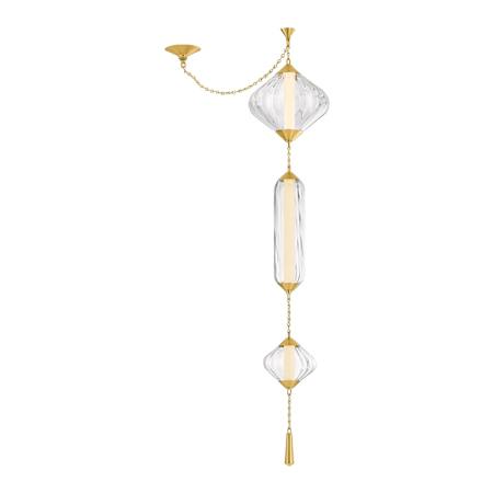 Corbett Lighting Fiorello 13" Wide LED Abstract Pendant with Optic Glass Shades Vintage Polished Brass