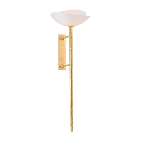 Corbett Lighting Coppa 38" Tall Wall Sconce with Matte Cloud Seedy Glass Shade Vintage Gold Leaf