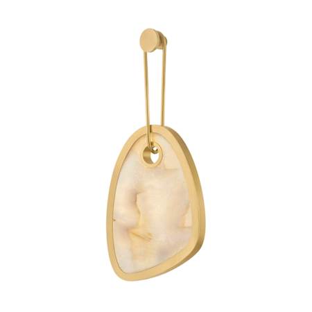 Corbett Lighting Vela 21" Tall LED Wall Sconce with Pink Onyx Shade Vintage Brass