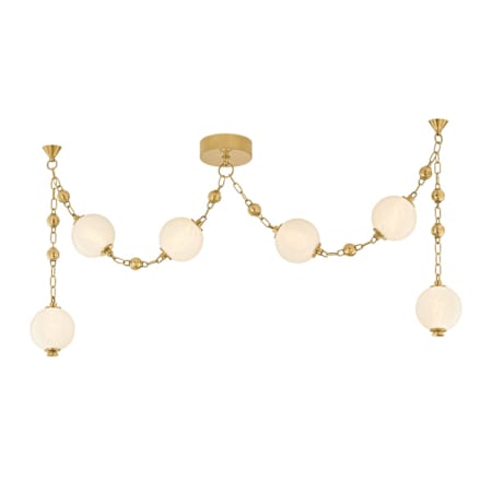 Corbett Lighting Corda 26" Wide LED Multi Light Pendant with Matte Cloud Glass Shades Vintage Brass