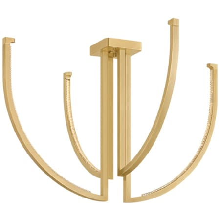 Corbett Lighting Frankfurt 4 Light 36" Wide Abstract Chandelier Vintage Brass