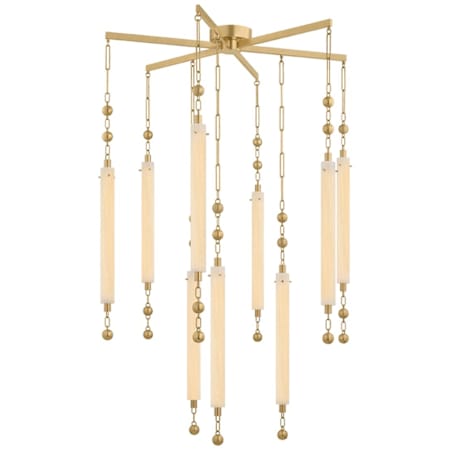 Corbett Lighting Parigi 9 Light 40" Wide Abstract Chandelier Vintage Brass