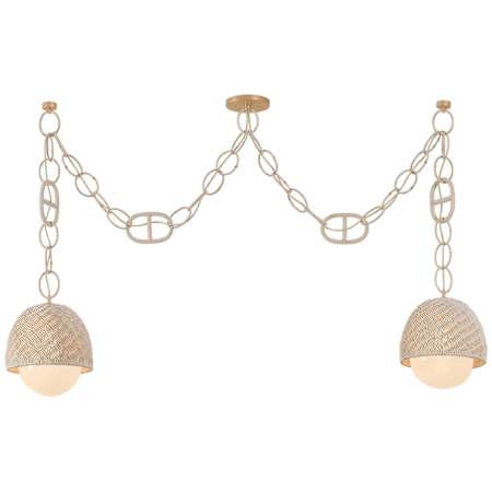 Corbett Lighting Piasu 2 Light 13" Wide Globe Chandelier Champagne Leaf