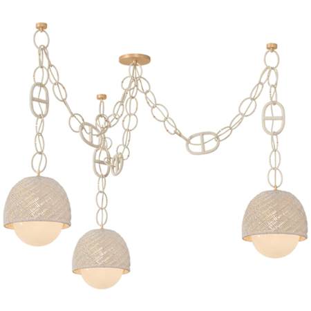 Corbett Lighting Piasu 3 Light 13" Wide Globe Chandelier Champagne Leaf