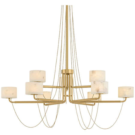 Corbett Lighting Bunda 9 Light 47" Wide Candle Style Chandelier Vintage Brass