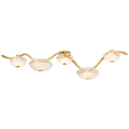Corbett Lighting Kune 5 Light 23" Wide Linear Chandelier Vintage Gold Leaf