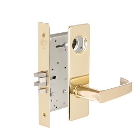 Corbin Russwin Commercial Fire Rated Panic Proof Grade 1 Keyed Entry Storeroom Mortise Lever Set with NSM Trim - Less Cylinder Polished Brass