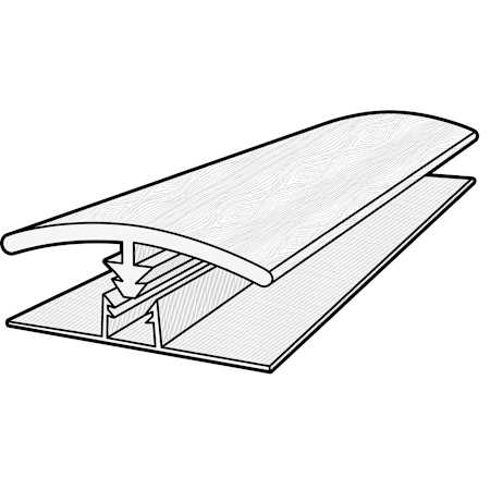 COREtec 94" x 2" Vinyl Floating or Glue Down T-Molding - Sold by Piece (7.87 LF/Piece) Mustang Oak