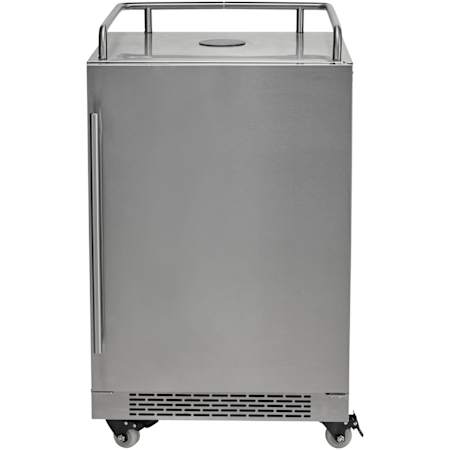 Coyote 24 Inch Wide Built-In / Free Standing Single Tap Kegerator with Heavy Duty Casters Stainless Steel