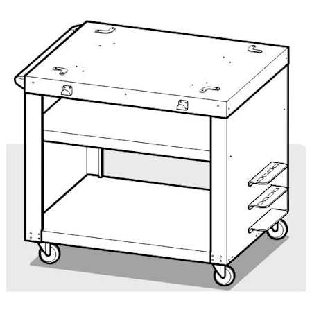 Coyote 46 Inch Wide Pizza Oven Cart with Tool Rack Holder and Heavy Duty Casters Stainless Steel