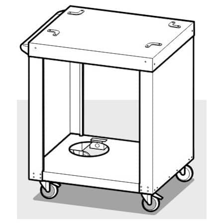 Coyote 34 Inch Wide Pizza Oven Cart with Tool Rack Holder and Heavy Duty Casters Stainless Steel