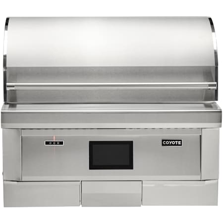 Coyote 36 Inch Wide Pellet Built-In Grill with 3 Burners and Touch Controls Stainless Steel