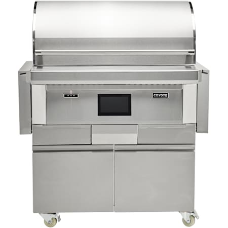 Coyote 36 Inch Wide Pellet Free Standing Grill with 3 Burners and Touch Controls Stainless Steel