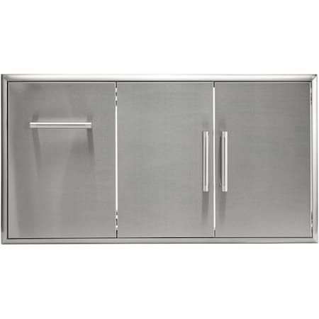 Coyote 45 Inch Double Access Doors with Roll Out Trash and Beveled Trim Stainless Steel