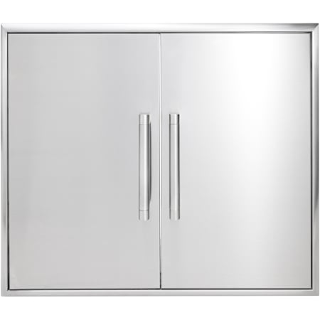 Coyote 31 Inch Double Access Door with Beveled Trim Stainless Steel