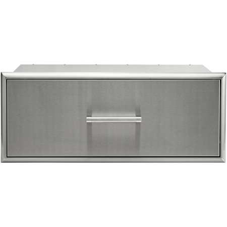 Coyote 36 Inch Single Storage Drawer with Beveled Trim Stainless Steel