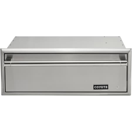 Coyote 30 Inch Wide Electric Oven Warming Drawer with Beveled Trim Stainless Steel