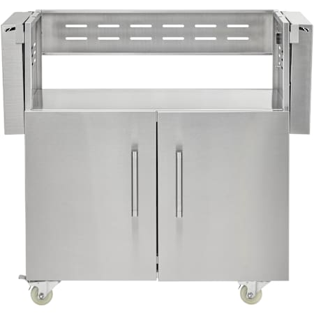 Coyote 63 Inch Wide BBQ Grill Cart with Self Closing Doors and Lockable Casters Stainless Steel