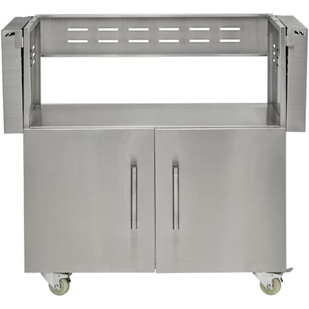 Coyote 64 Inch Wide BBQ Grill Cart with Self Closing Doors and Casters Stainless Steel