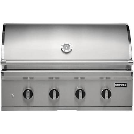 Coyote CL Series 80,000 BTU 36 Inch Wide Liquid Propane Built-In Grill with Knob Controls and Heat Dividers Stainless Steel