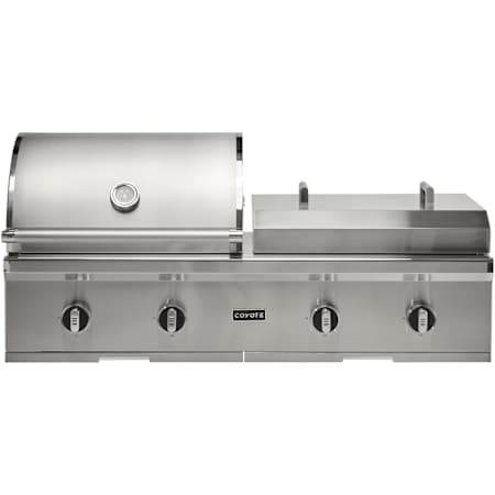 Coyote 40,000 BTU 50 Inch Wide Natural Gas Built-In Grill with Knob Controls and Temperature Gauge Stainless Steel