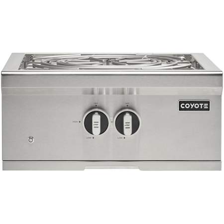 Coyote 24 Inch Wide Liquid Propane Built-In Single Side Burner for BBQ Grill Stainless Steel