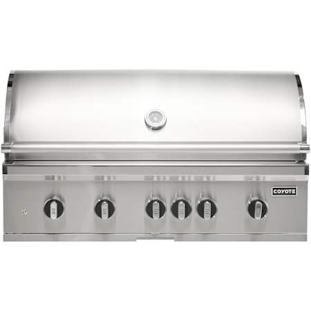 Coyote SL Series 80,000 BTU 42 Inch Wide Natural Gas Built-In Grill with Knob Controls and Integrated Wind Guard Stainless Steel