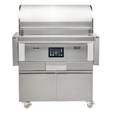 Coyote 36 Inch Wide Pellet Free Standing Grill with 3 Burners and Touch Controls Stainless