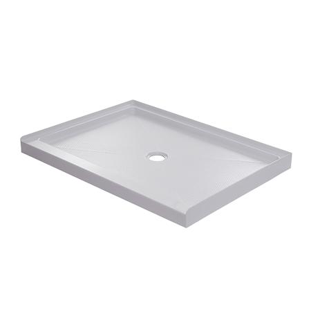 CRAFT + MAIN 48" x 36" Rectangular Shower Base with Center Drain White