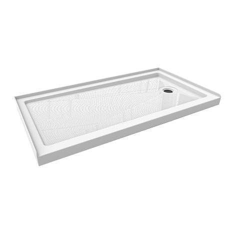 CRAFT + MAIN 60" x 36" Rectangular Shower Base with Right Drain White