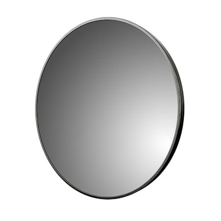 CRAFT + MAIN Reflections 28" Diameter Modern Circular Aluminum Framed Bathroom Wall Mirror Brushed Black