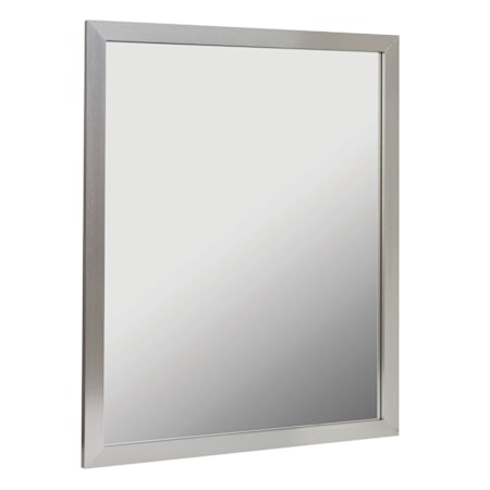 CRAFT + MAIN 30" W x 36" H Modern Rectangular Aluminum Framed Bathroom Wall Mirror Brushed Nickel