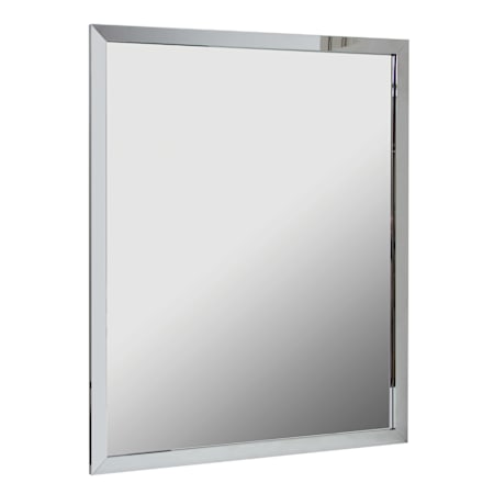 CRAFT + MAIN 30" W x 36" H Modern Rectangular Aluminum Framed Bathroom Wall Mirror Chrome
