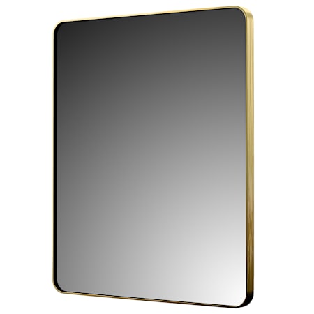CRAFT + MAIN Reflections 30" W x 36" H Modern Rectangular Aluminum Framed Accent Wall Mirror Brushed Gold