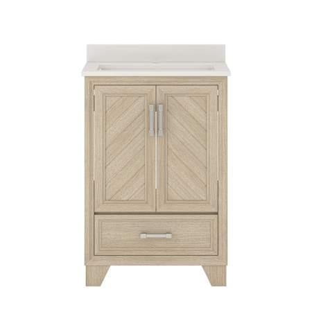CRAFT + MAIN Ashlow 24" Free Standing Single Basin Vanity Set with Engineered Stone Vanity Top Natural Oak